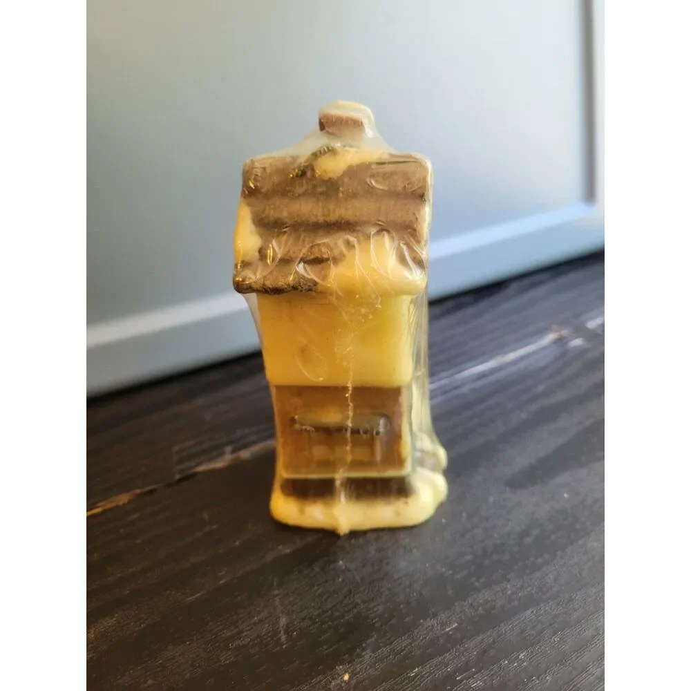Vintage Grist Mill Candle Novelty Waterwheel House Wax Figurine Sealed